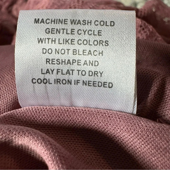 Shannon Ford 1X Shirt Top Pink Floral Flower Lace Short Sleeve Scoop Neck Sheer - Picture 9 of 9